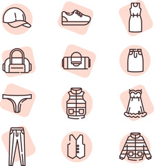 Sticker - Clothing fashion, illustration, vector on white background.