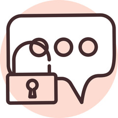 Sticker - Cyber security message, illustration, vector on white background.