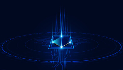 Wall Mural - abstract circuit board electronics concept semiconductor circuit connection, modern system, ai syste