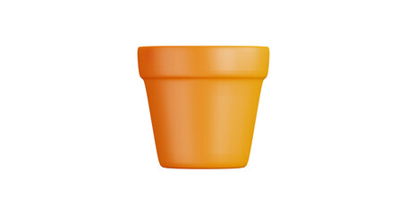 3D cartoon user interface illustration of a flower pot icon on an isolated background. With studio lighting and a gradient colourful texture. 3D rendering