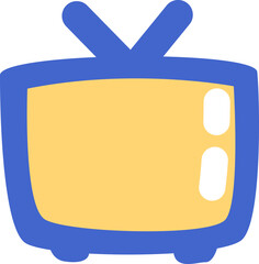 Sticker - Furniture old tv, illustration, vector on white background.