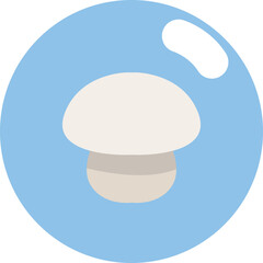 Sticker - White mushroom, illustration, vector on white background.