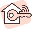Smart home key, illustration, vector on white background.