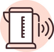 Smart home kitchen kettle, illustration, vector on white background.
