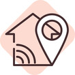 Smart house  location, illustration, vector on white background.
