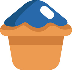 Sticker - Sweet cupcake, illustration, vector on white background.