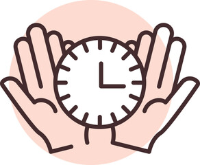 Save time clock, illustration, vector on white background.