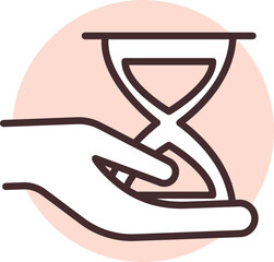 Poster - Holding hourglass, illustration, vector on white background.