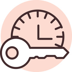 Poster - Time key, illustration, vector on white background.