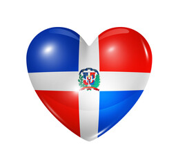 Love Dominican Republic, heart flag icon