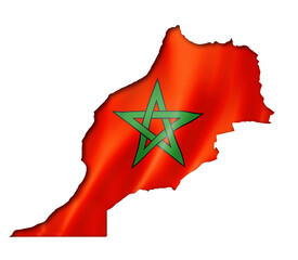 Wall Mural - Moroccan flag map