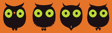 Illustration Vector Clipart Set Of Owl Silhouette Perfect For Halloween Icon, Mascot, Or Edit Your Customize Design Or Website