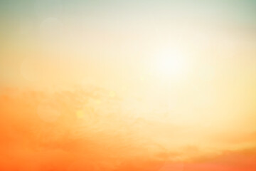 Wall Mural - Abstract blurred sunlight beach colorful blurred background with retro effect autumn sunset sky have blue bright, white, and color orange calm.