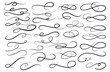 © astarte7893 - Calligraphic swoosh tail set, underline marker strockes. Sport logo typography elements. Texting letters tail for lettering. Vector illustration
