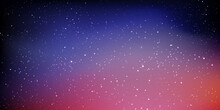 Magic Color Galaxy With Star And Planet. Space Background With Realistic Purple And Pink Nebula, Stardust And Shining Stars. Infinite Universe And Starry Night Blue Sky. Realistic Cosmos Light. Vector