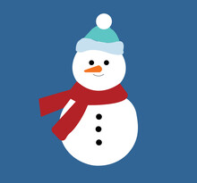 Snowman With Hat And Scarf