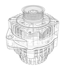 Car generator. Vector