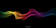 Vector wave lines flowing dynamic in colorful isolated on black background for concept of AI technology, digital, communication, science, music
