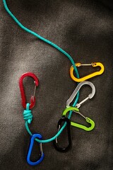 Wall Mural - colourful carabiner accessories