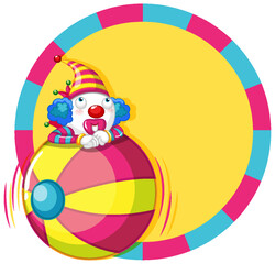 Sticker - Circus clown with music key banner