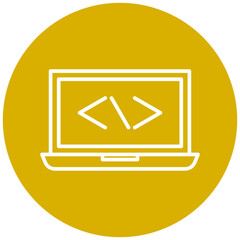 Wall Mural - laptop coding icon style