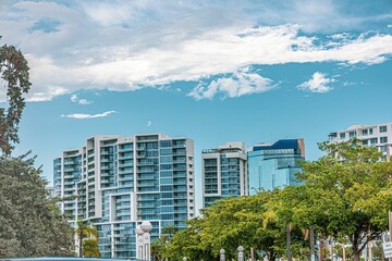 Canvas Print - Residential building surrounded by trees