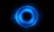 © Vuang - Abstract futuristic background of circle round glowing technology sci fi frame. hud ui