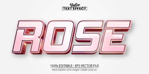 Wall Mural - Rose gold text effect, editable shiny rose golden text style