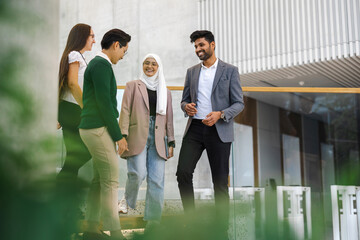 Multi-ethnic business group in an office building
