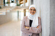 Portrait of a confident muslim businesswoman in an office building
