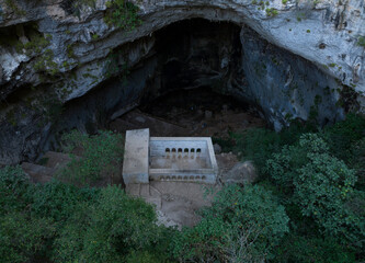 Wall Mural - Heaven Hell Potholes (Cennet Cehennem Canyon) Drone Photo, Erdemli Mersin, Turkey