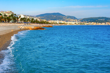 Canvas Print - Sea beach rivera Nice France