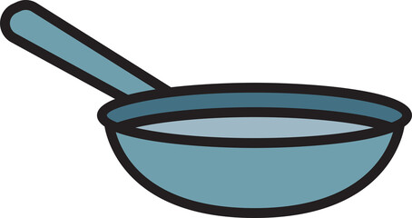 Sticker - frying pan and saucepan icon illustration