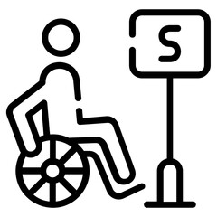 Poster - An outline icon of disable man 