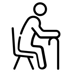 Poster - An outline icon of disable man