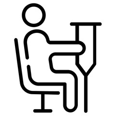 Poster - An outline icon of disable man