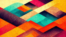 A Surrealistic Vector Of A Blocky Pattern With Lots Of Colors. Fall Themed Background