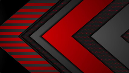 Hi-tech abstract background with red and black arrows