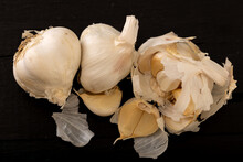 Garlic On Black Table