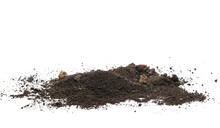 Soil, Dirt Pile Isolated On White, Side View  