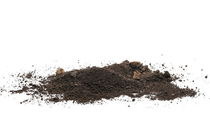 Wall Mural - Soil, dirt pile isolated on white, side view  