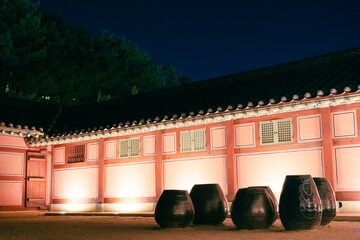 Poster - Night view of Hwaseong Haenggung Palace in Suwon, Korea