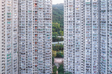 Abstract view of the public housing in Ma On Shan, Hong Kong