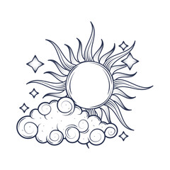 Wall Mural - astrology sun and clouds astrology