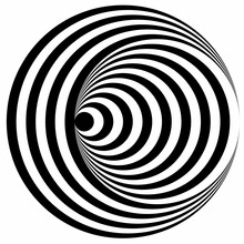 Black White Optical Illusion Concentric Circles