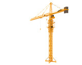 Fototapeta Natura - Construction crane on transparent background. 3d rendering - illustration