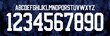 © Ozymandias1927 - font vector team 2022 kit sport style font. football style font with lines. United States font world cup.sports style letters and numbers for soccer team