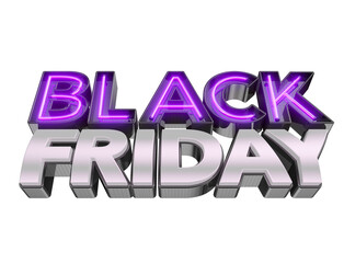 Wall Mural - Label Black Friday Neon in 3d render