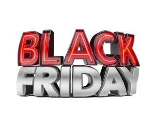 Wall Mural - Label Black Friday Neon in 3d render