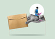 © svetazi - A woman sends a business letter. Art collage